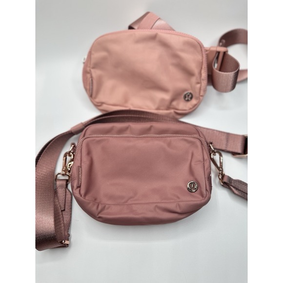 lululemon athletica Handbags - Lululemon Belt Crossbody Bag Lot of 2 Pink Rose Adjustable Strap 1L